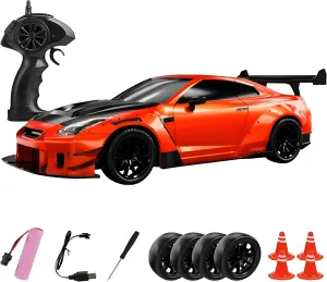 RC Drift Car for Adult, 1/20 Scale 2.4G 4WD Remote Control Drifting Sunt Car, RC Racing Vehicle with LED Lights, High Speed, Racing and Drift Wheels