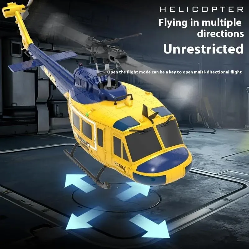 RC ERA C032 UH-1 Huey RC Helicopter - 2.4G 6CH Gyro Stabilized Flybarless RTF Remote Control Helicopter, 1/48 Scale RC Aircraft Model for Adults Enthusiasts