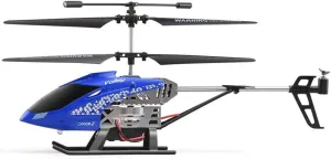 RC Plane 2.4G Alloy Anti-Fall Remote Control Helicopter with Gyro LED Light RC Aircraft Children's (Color : Blue)