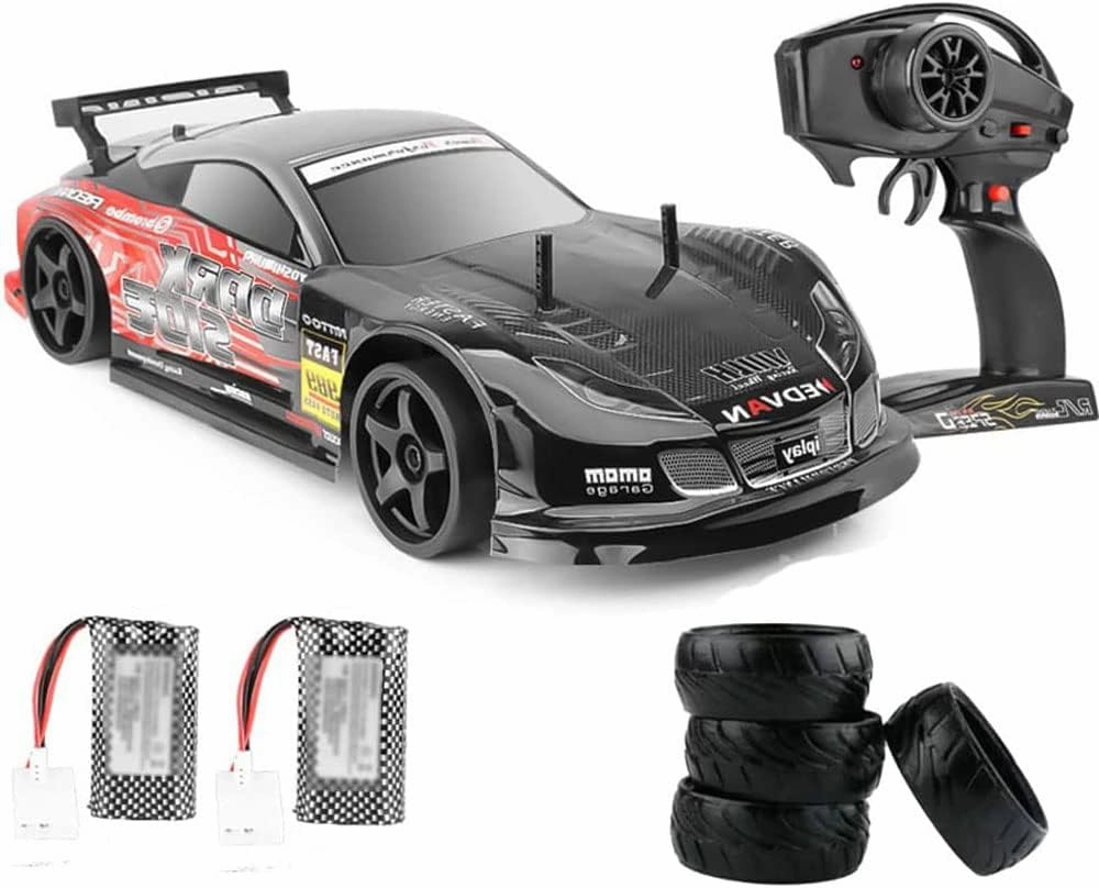 RC Drift Car 1/10 2.4GHz 4WD 70KM/H High Speed Remote Control Sport Racing On-Road Vehicle with 4PCS Replacement Tires Birthday Xmas Gift