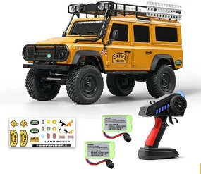 RC Truck 1/18 RC Rock Crawler, MN-111 4x4 Off Road RC Crawler, 2.4GHz Remote Control Car, All Terrain RC Climbing Car with LED Lights and 2 Batteries for Kids and Adults (Yellow)