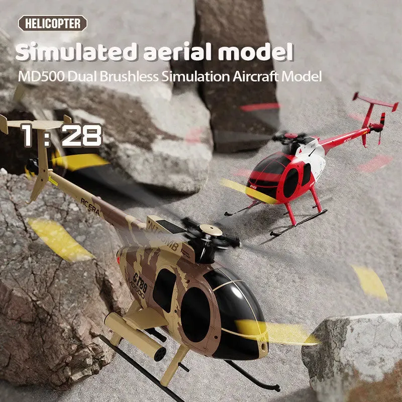 RCERA C189 MD500 Bird RC Helicopter 1:28 TUSK Dual Brushless Simulation 6-Axis Gyro Barometric Altitude Hold Helicopter Toys