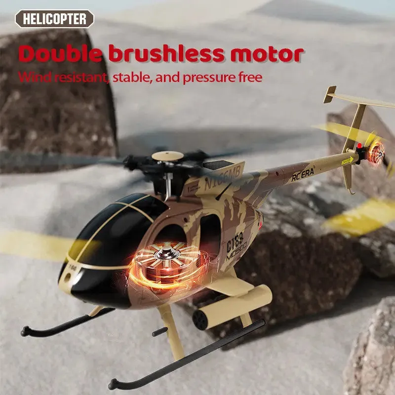 RCERA C189 MD500 Bird RC Helicopter 1:28 TUSK Dual Brushless Simulation 6-Axis Gyro Barometric Altitude Hold Helicopter Toys