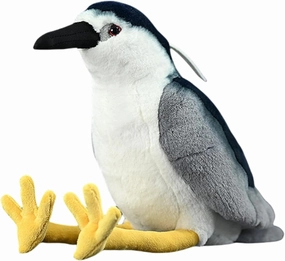 Realistic Night Heron Plush, Large Chinese Pastoral Penguin Stuffed Animal Soft Penguin Halloween Toys for Girls and Boys 14.9''