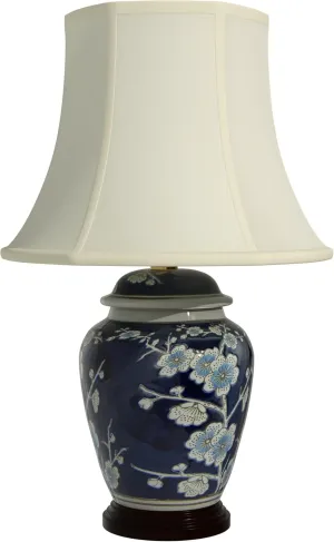 Red Lantern 22" Blue Cherry Blossom Lamp
