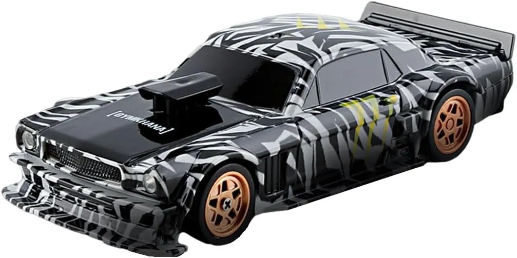 Remote Control Sports Car, 1/43 Scale 2.4G Full Proportional RC Electric Mini Racing Drift Car Model with Lights Kit (RTR Version/Black White)