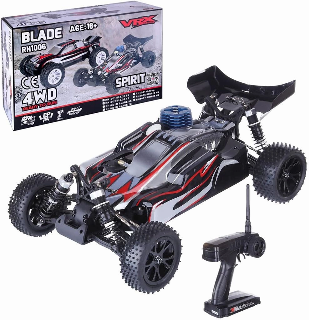 Remote Control Car, VRX RH1006 1/10 Scale 4WD Nitro Off-road Vehicle High Speed 2.4G RC Mini Racing Car for Adults (R0070 RTR Version)