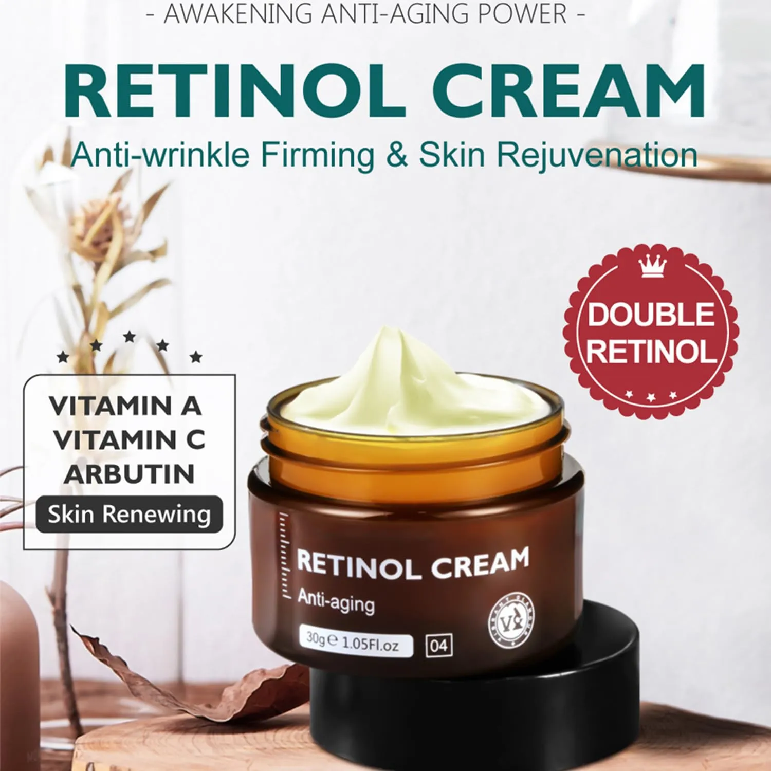 Retinol Anti Aging Face Cream & Essence, 1 Set - Unisex, All Skin Types