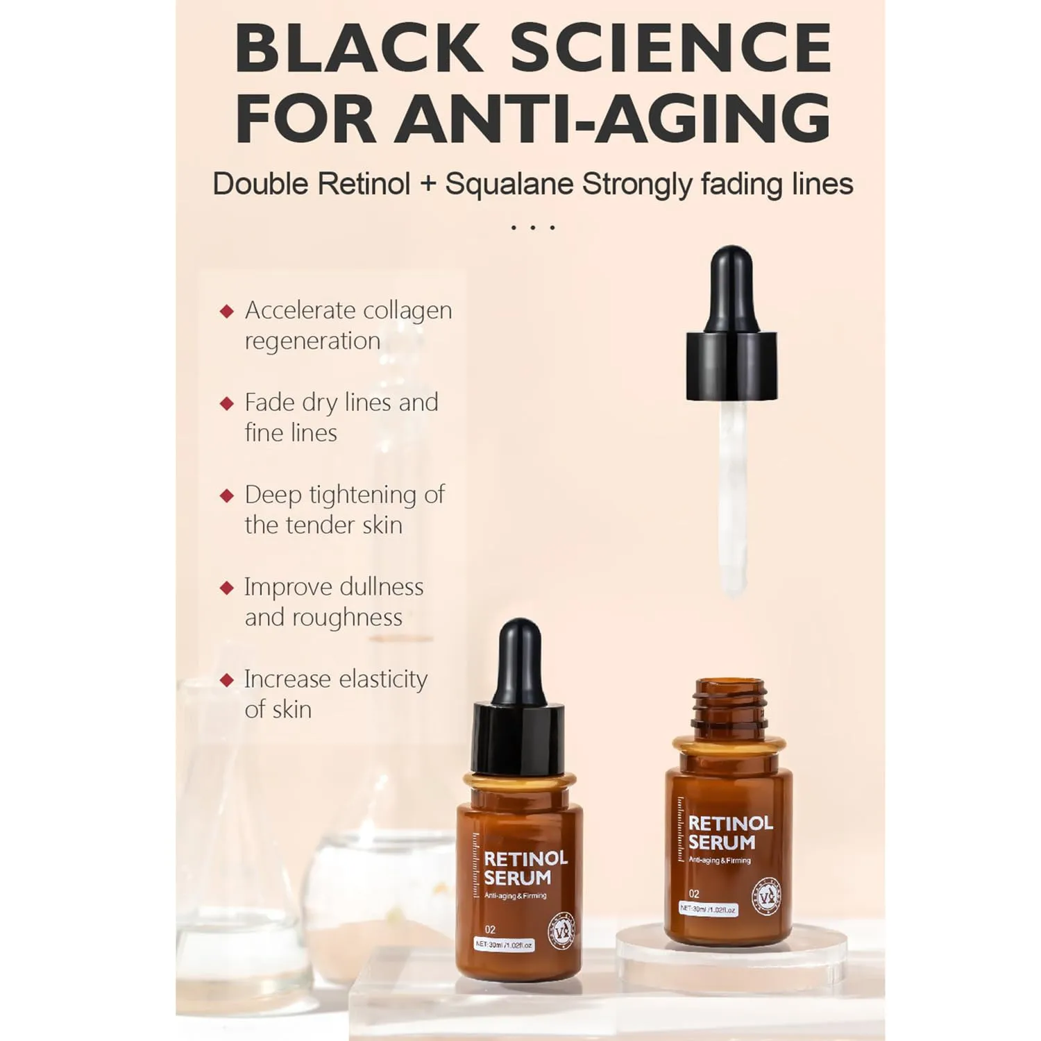Retinol Anti Aging Face Cream & Essence, 1 Set - Unisex, All Skin Types