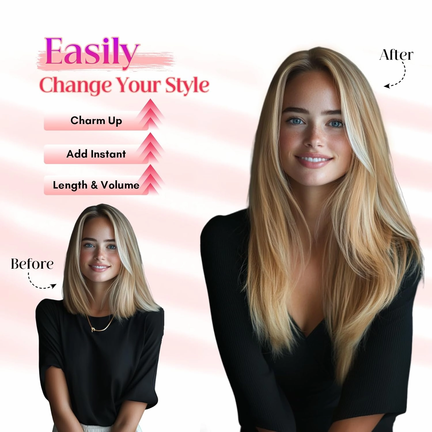 Rich Choices 100% Real Human Halo Hair Extensions Remy Invisible Wire In Hair Extensions Human Hair Clip in Hair Piece Straight,Can be Curled 12 Inch #12P613 Golden Brown Highlight Bleach Blonde