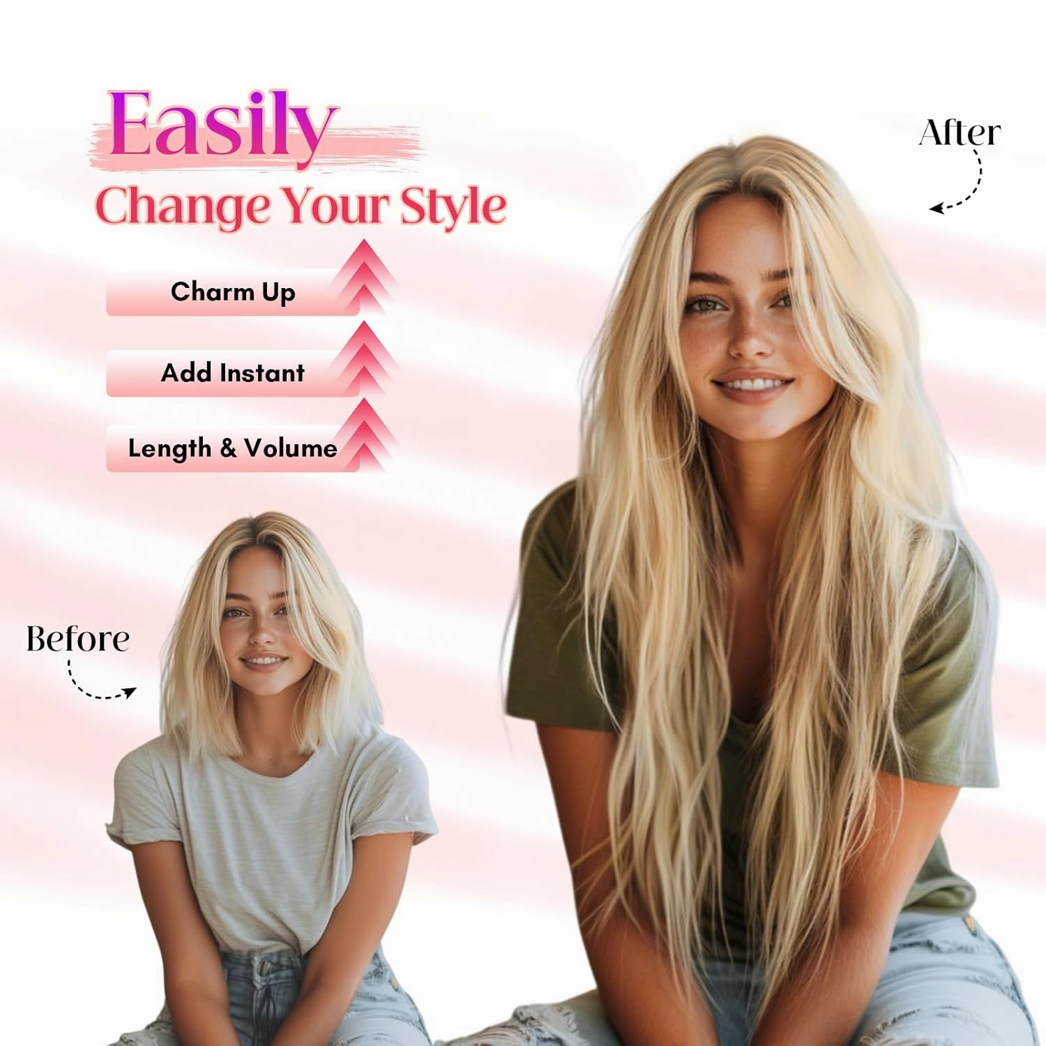 Rich Choices Halo Hair Extensions Real Human Hair 100% Human Hair Halo Extensions for Women Invisible Wire Hair Extensions Remy Halo Hair 20 Inch #613 Bleach Blonde