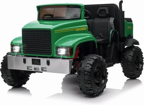 Ride On Car for Kids Baby Car with Remote Control Electric UTV Vehicles with Dump Bed, 24V Kids Electric Car, 4WD Power 4x200W Motors,4xSpring Suspension, 3 Speeds, 2 Seater, Green
