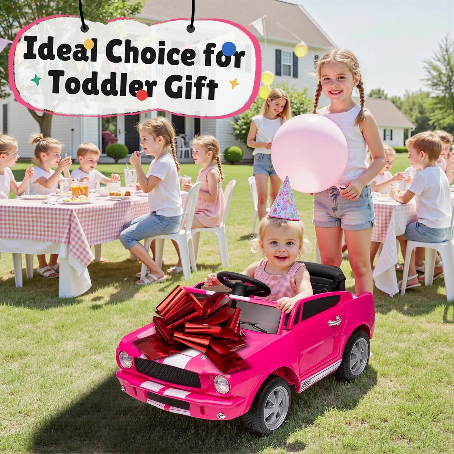 Ride On Car for Toddler, 12V Licensed Ford Shelby Cobra Kids Electric Vehicle Ride On Toy w/Remote Control, 12Volt Battery Powered Cars for Children with Soft Start, Bluetooth, LED Lights