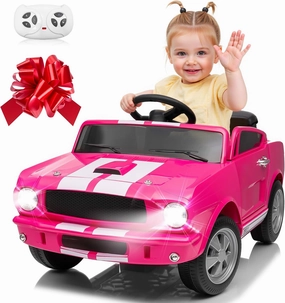 Ride On Car for Toddler, 12V Licensed Ford Shelby Cobra Kids Electric Vehicle Ride On Toy w/Remote Control, 12Volt Battery Powered Cars for Children with Soft Start, Bluetooth, LED Lights