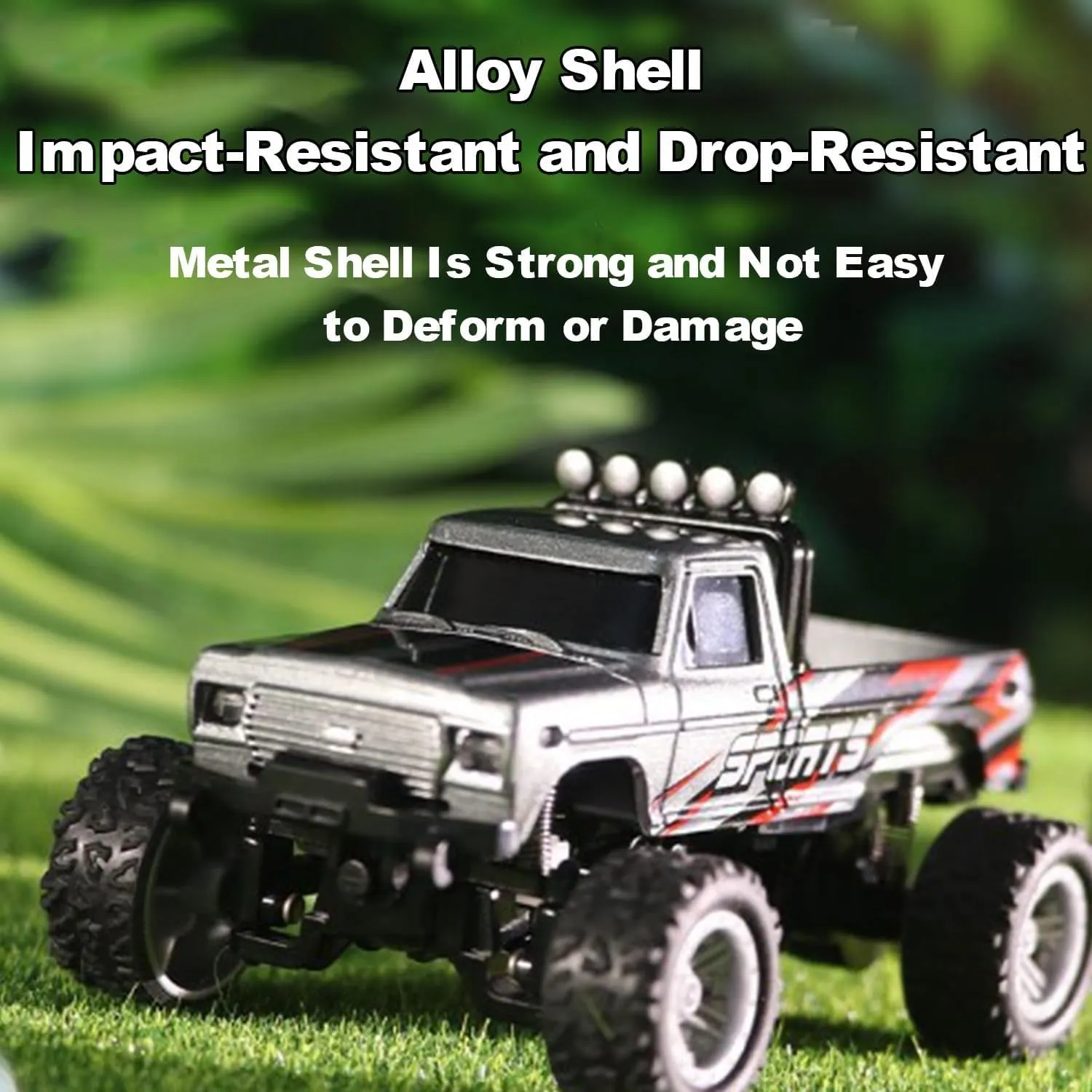 RipRush Mini Monster 1:64 Off-Road LED Alloy Racer – Rip Rush Compact Remote Control Truck with LED Lights, 2.4GHz Racing System, for Ages 14  Hobbyists and Collectors(Pink)