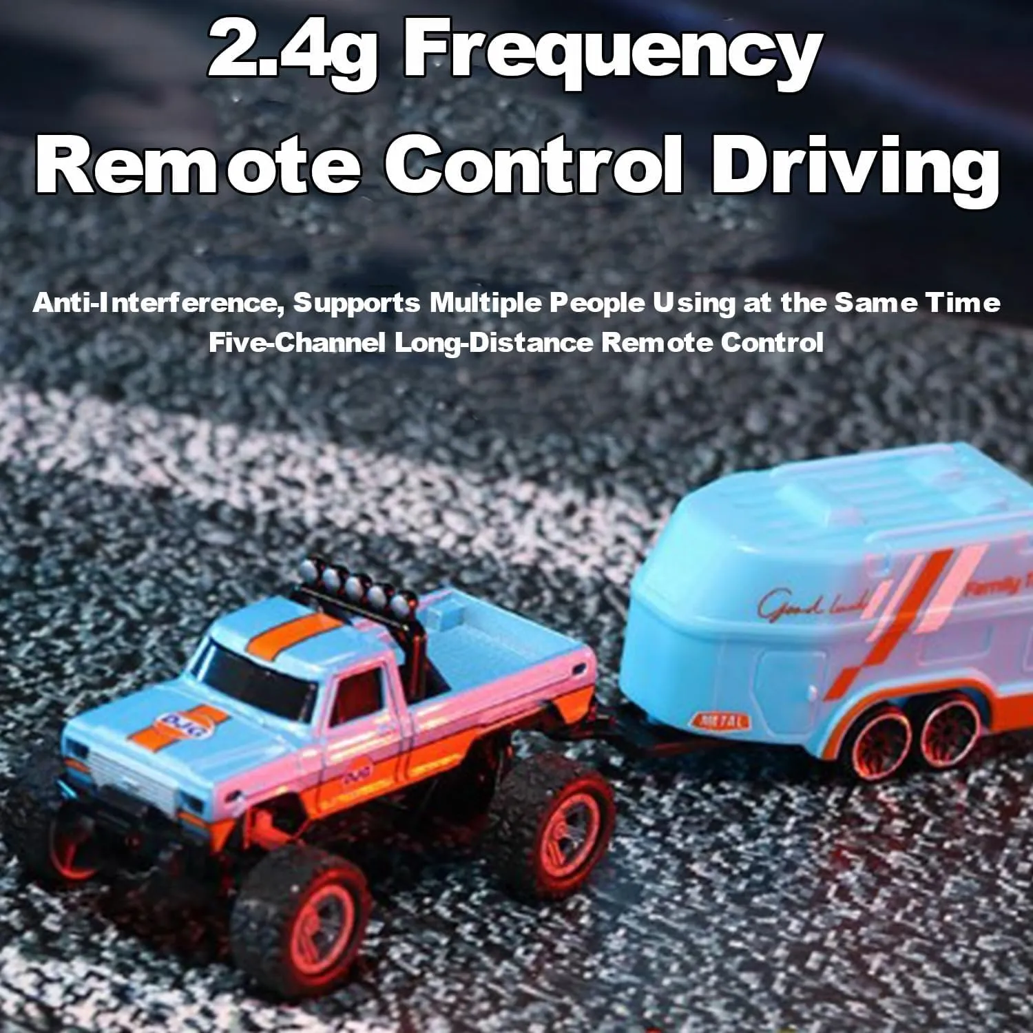 RipRush Mini Monster 1:64 Off-Road LED Alloy Racer – Rip Rush Compact Remote Control Truck with LED Lights, 2.4GHz Racing System, for Ages 14  Hobbyists and Collectors(Pink)