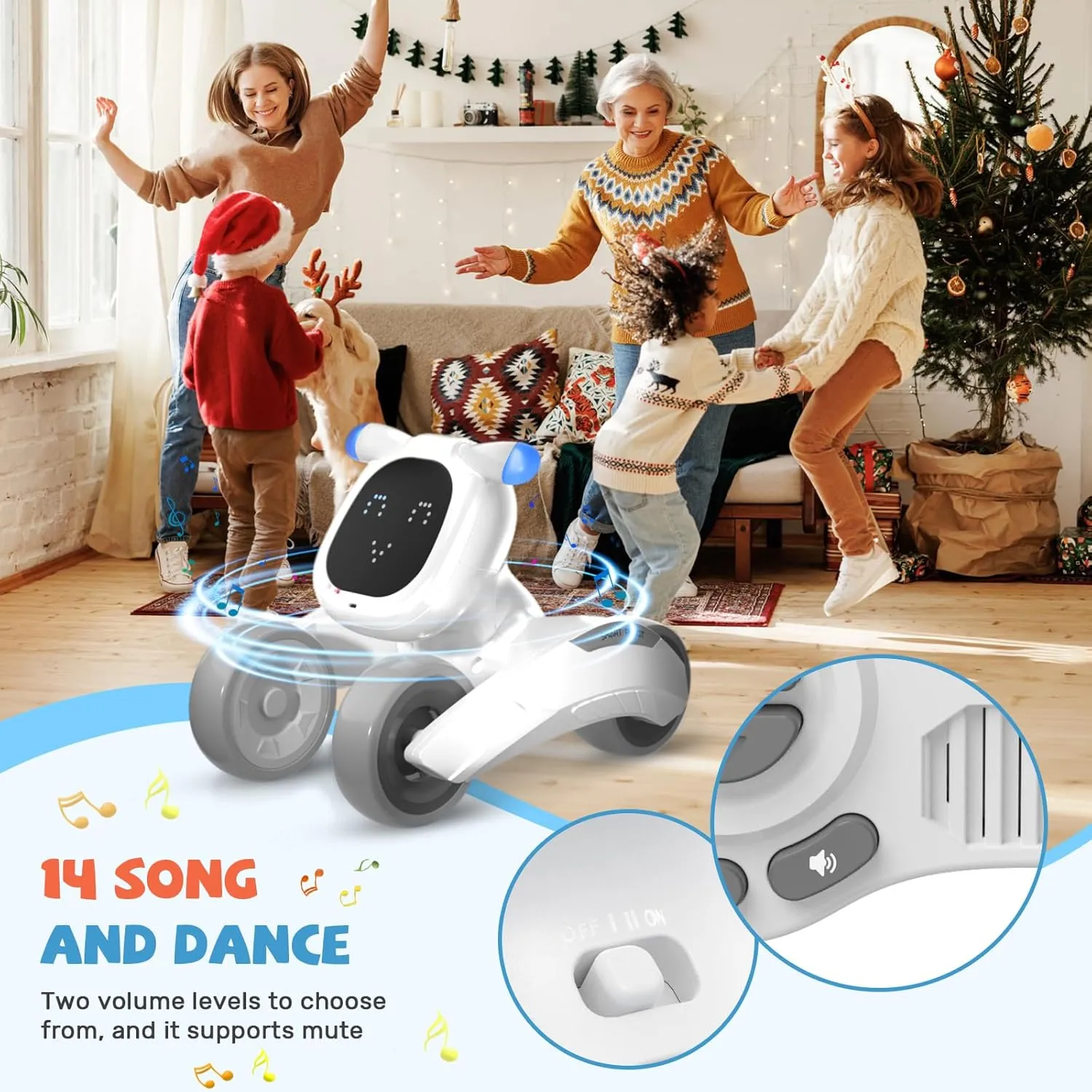 Robot Dog Toy for Kids, Remote Control Dog Robot, Voice & Touch Control Robot Pet Dog with LED/Record/Sing/Dance, Rechargeable Puppy Toys for 5 6 7 8 9 10 Year Old Boy Girl Ideas (Gray)