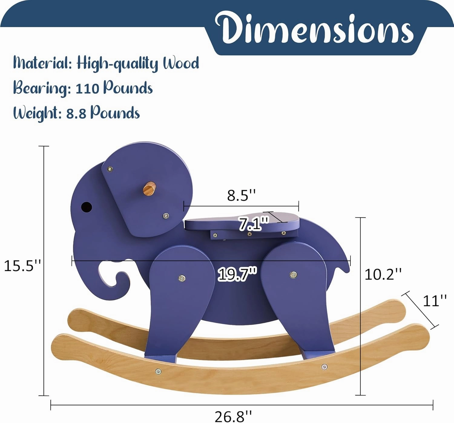 Rocking Horse for Kids 1-3 Years Old, Premium Wooden Rocking Toy for Toddlers for Indoor & Outdoor Activities, Baby Horse Riding Toy for Birthday & Visit Gifts