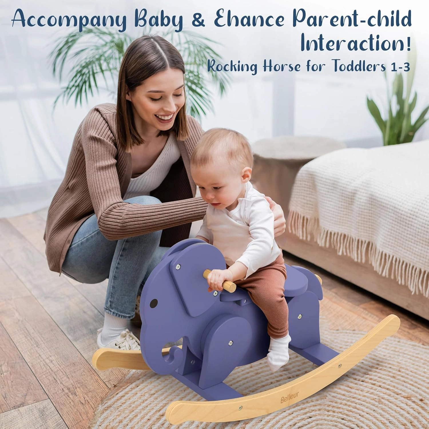 Rocking Horse for Kids 1-3 Years Old, Premium Wooden Rocking Toy for Toddlers for Indoor & Outdoor Activities, Baby Horse Riding Toy for Birthday & Visit Gifts