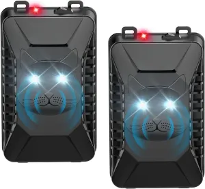 Rodent Repellent for Car Engines, 2 Pack Ultrasonic Mouse Repeller Battery Powered, Under Hood Strobe Light Keeps Rat and Mice Away Indoors, Outdoors, Room, Garage