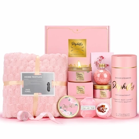 Rose Relaxing SPA Gift Basket Self Care Gift Kits for Women, Mom, Wife, Sister, Girlfriend