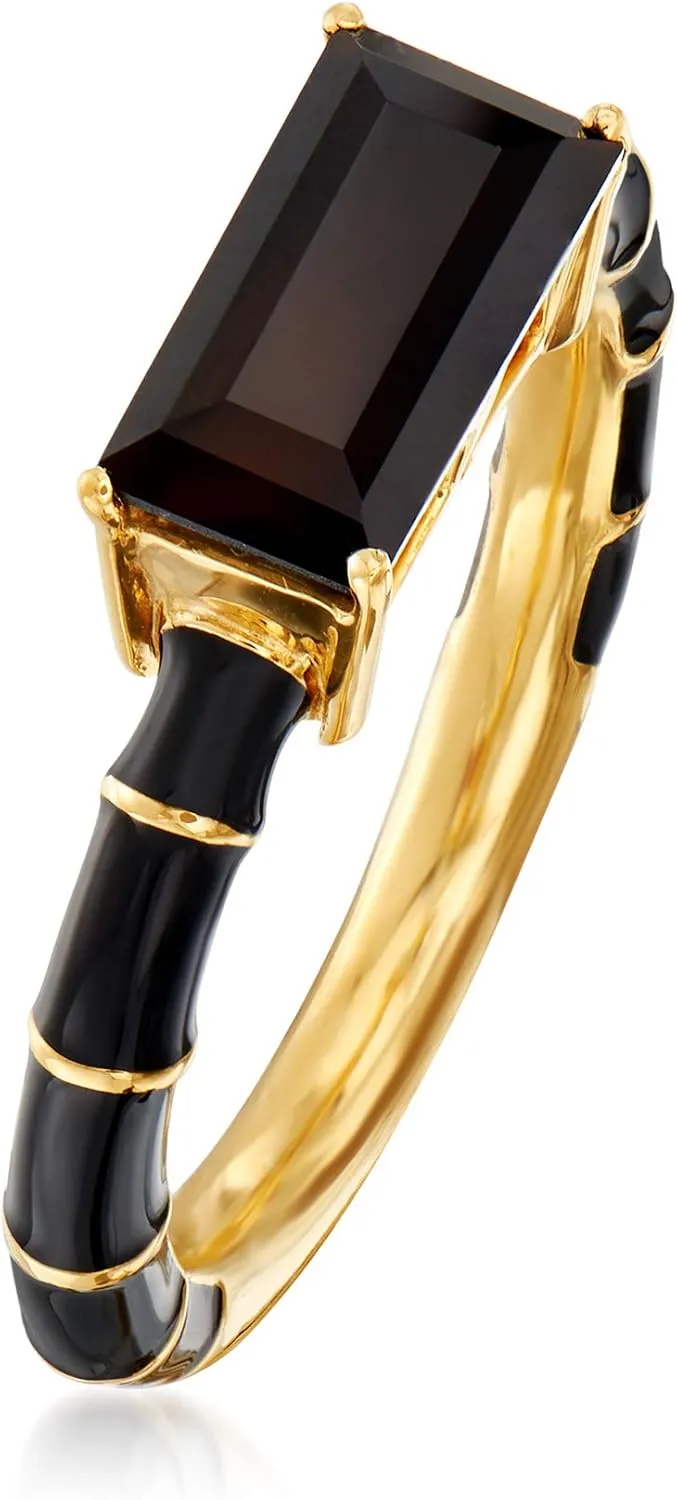 Ross-Simons Gemstone and Enamel Ring in 18kt Gold Over Sterling
