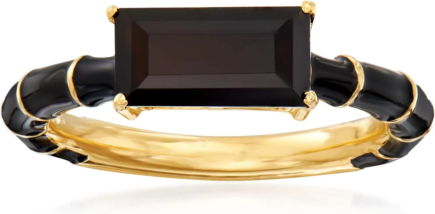 Ross-Simons Gemstone and Enamel Ring in 18kt Gold Over Sterling