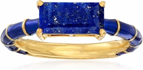 Ross-Simons Gemstone and Enamel Ring in 18kt Gold Over Sterling