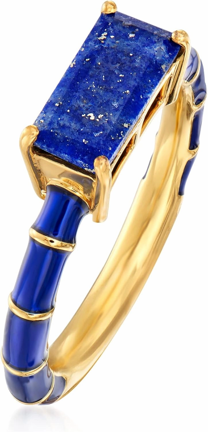 Ross-Simons Gemstone and Enamel Ring in 18kt Gold Over Sterling