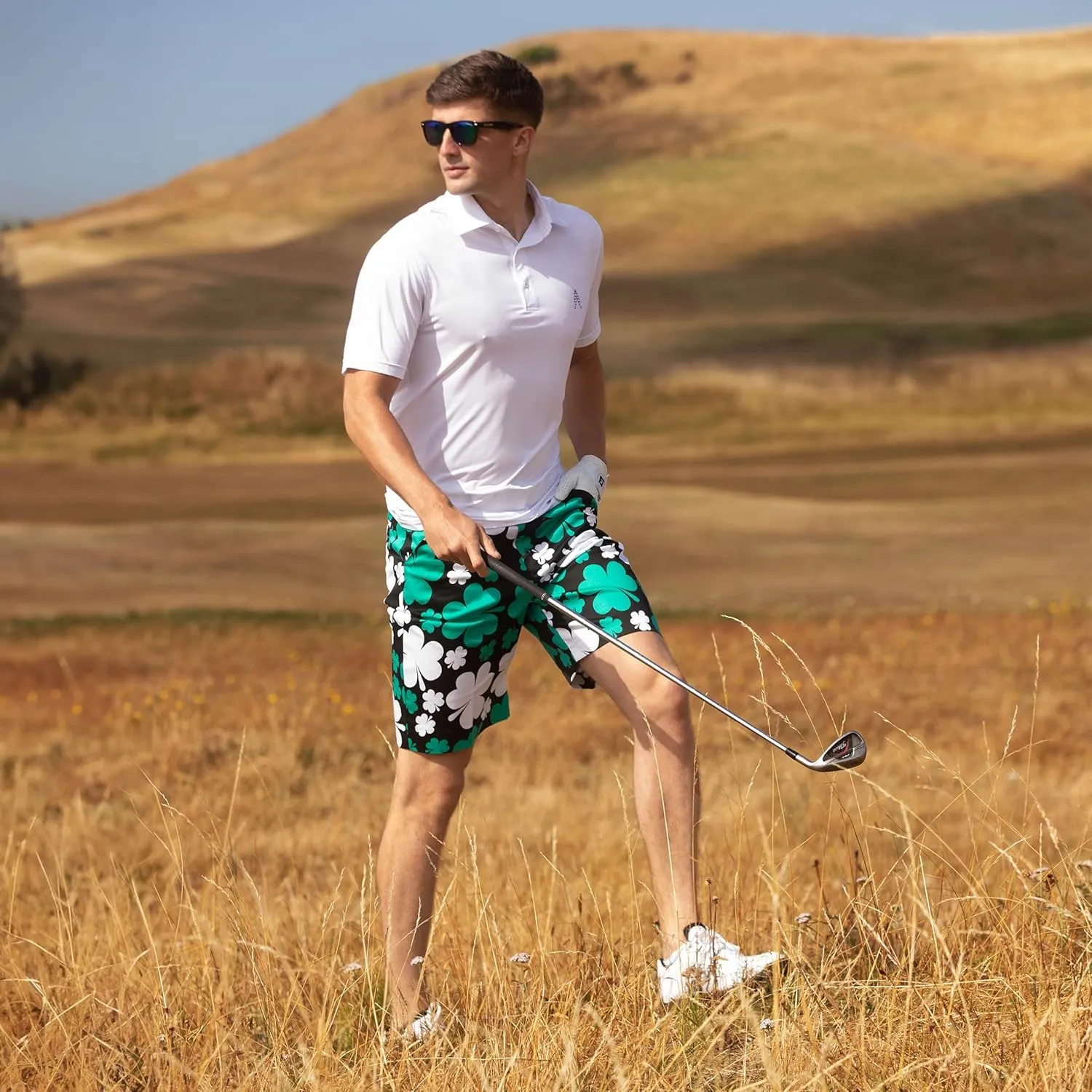 Royal & Awesome Mens Golf Shorts, Crazy Golf Shorts For Men, Plaid Shorts Men - Golf Tool Included