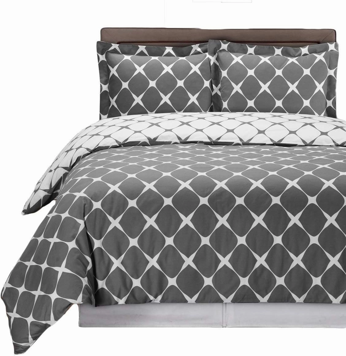 Royal Hotel Bedding Duvet Cover 3 Piece Set - Soft and Breathable Cotton Duvet Cover Set - 100% Cotton, Bloomingdale Patterned Duvet Cover - King/Cal-King, Black and White