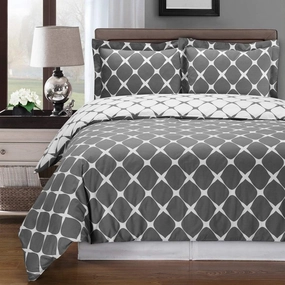 Royal Hotel Bedding Duvet Cover 3 Piece Set - Soft and Breathable Cotton Duvet Cover Set - 100% Cotton, Bloomingdale Patterned Duvet Cover - King/Cal-King, Black and White