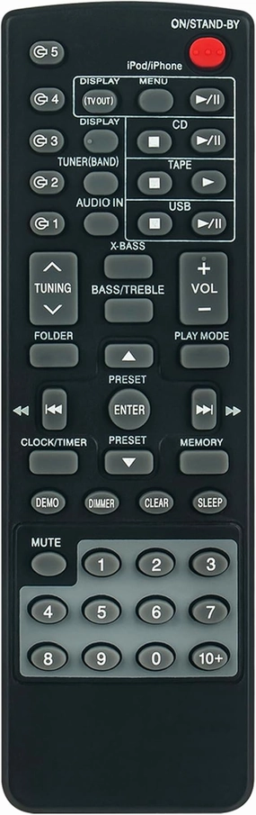 RRMCGA255AWSA Replace Remote Control fit for Sharp Mini Component System CD-DH950P CD-DHS1050P