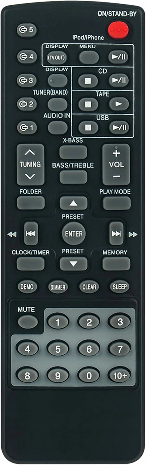 RRMCGA255AWSA Replace Remote Control fit for Sharp Mini Component System CD-DH950P CD-DHS1050P