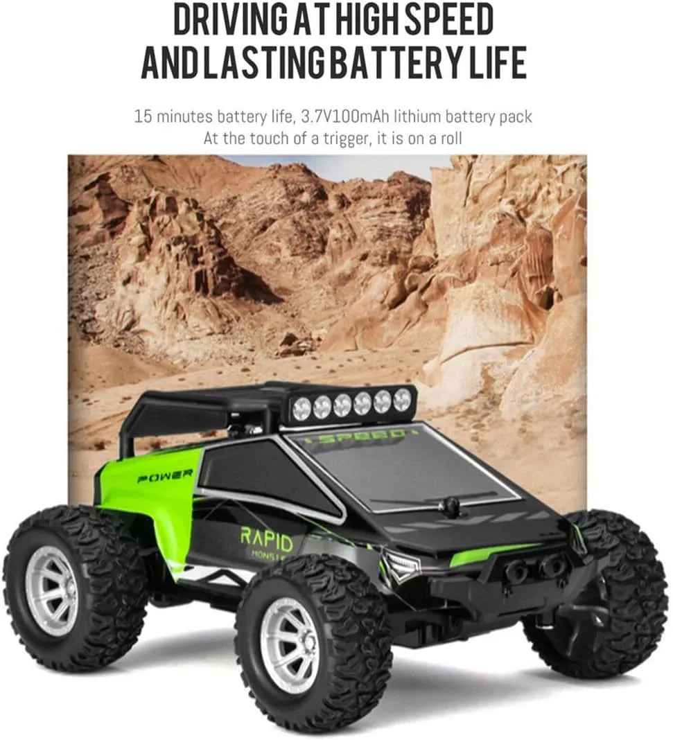 S638 High-Speed RC Mini Electric Drift Off-Road Vehicle Model, 1/32 2.4G Electric Vehicle Model with Wireless Remote Control and Realistic Design, for Adults (RTR Version/Green)