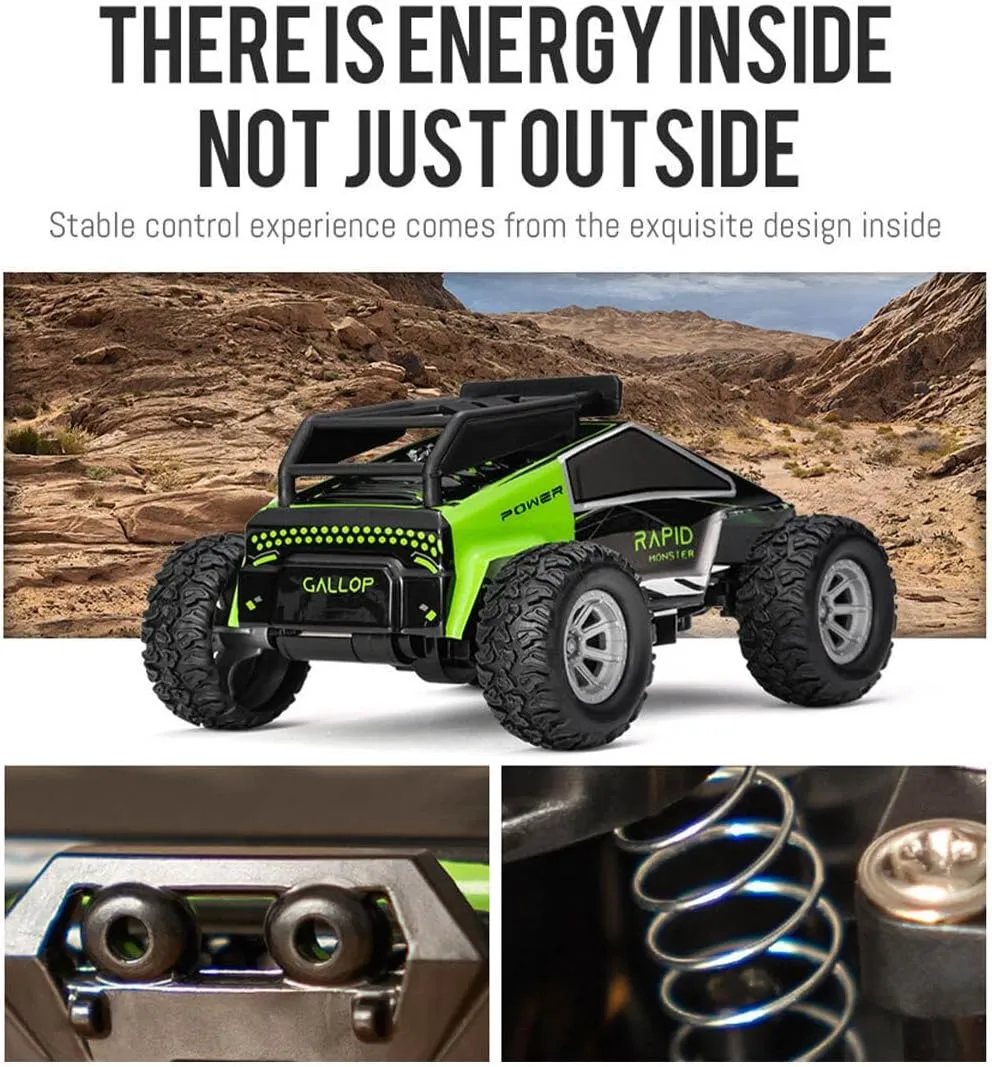 S638 High-Speed RC Mini Electric Drift Off-Road Vehicle Model, 1/32 2.4G Electric Vehicle Model with Wireless Remote Control and Realistic Design, for Adults (RTR Version/Green)