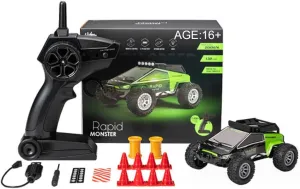 S638 High-Speed RC Mini Electric Drift Off-Road Vehicle Model, 1/32 2.4G Electric Vehicle Model with Wireless Remote Control and Realistic Design, for Adults (RTR Version/Green)