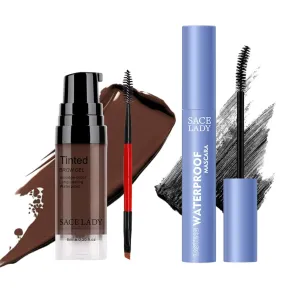 SACE LADY 3D Eyebrow Gel and Black Mascara, Long Lasting Waterproof Smudge-Proof Eye Makeup Set 3Pcs