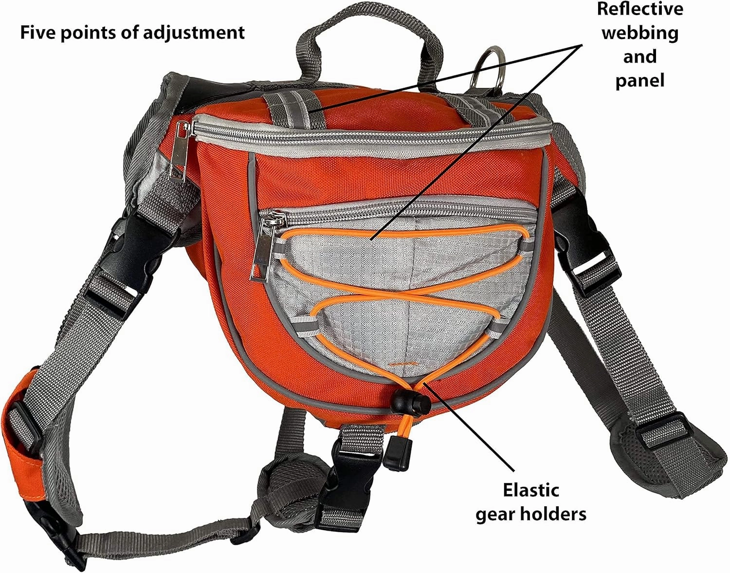 Saddlebag Back Pack & Harness Combo for Dogs 30-100  lbs. Perfect for Travel, Trail Hiking, & Camping. Reflective, Lightweight, & Comfortable. Comes with Two Collapsible Bowls (Medium, Blue)