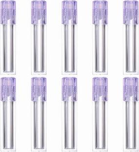 SaditY 1 Set 10Pcs Roller lip oil bottle small roller bottles lip vials lip gloss tubes empty cute lipgloss tubes bulk empty lip gloss tubes clear lipstick color bottle purple ball travel