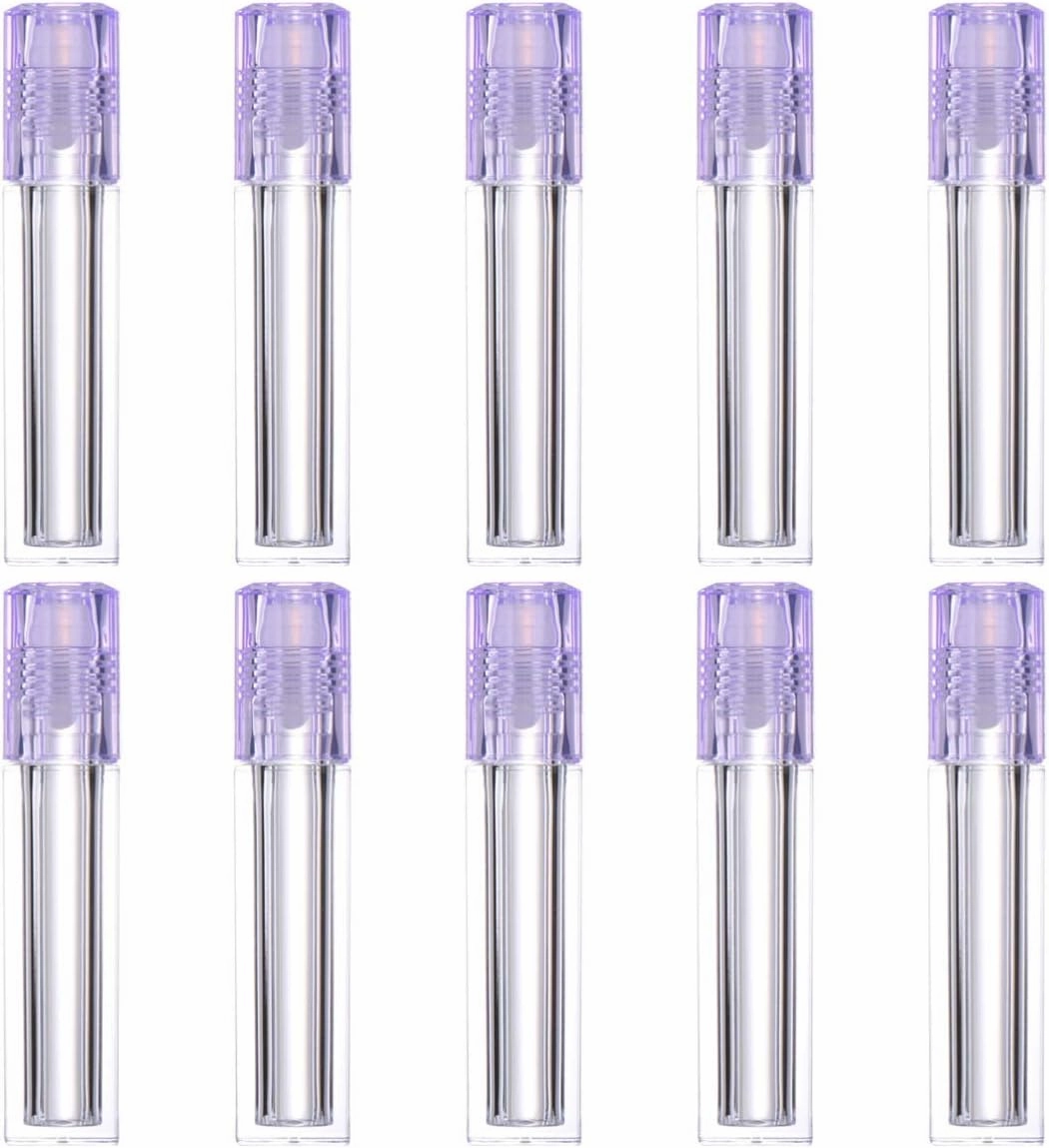 SaditY 1 Set 10Pcs Roller lip oil bottle small roller bottles lip vials lip gloss tubes empty cute lipgloss tubes bulk empty lip gloss tubes clear lipstick color bottle purple ball travel