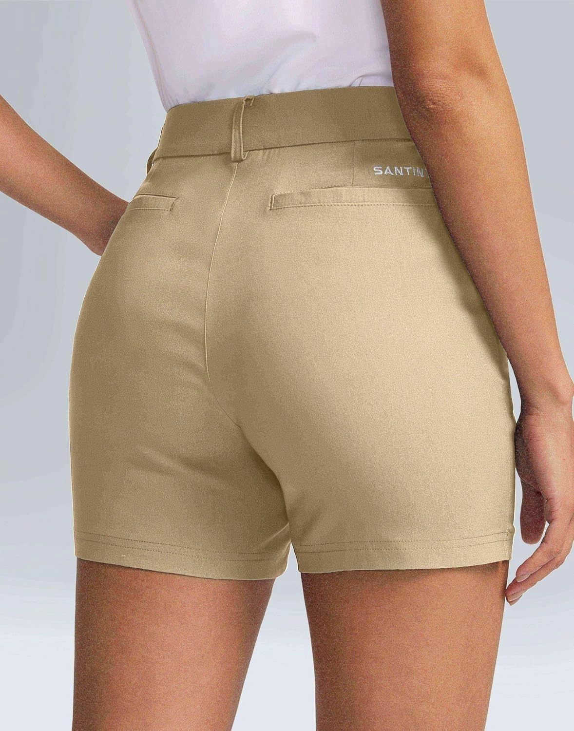 SANTINY Women's 5" Golf Shorts with Pockets Quick Dry Stretch Work Outdoor Hiking Shorts for Women Casual Summer