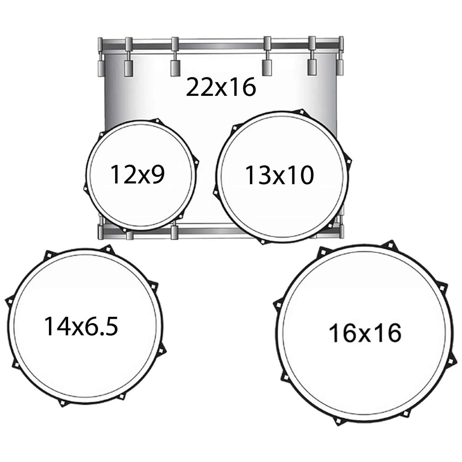Sawtooth Hickory Series 22" Bass Drum, 5pc Shell Pack, Natural Gloss