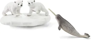 Schleich Wild Life Polar Playground 4-piece Playset for Kids Ages 3-8