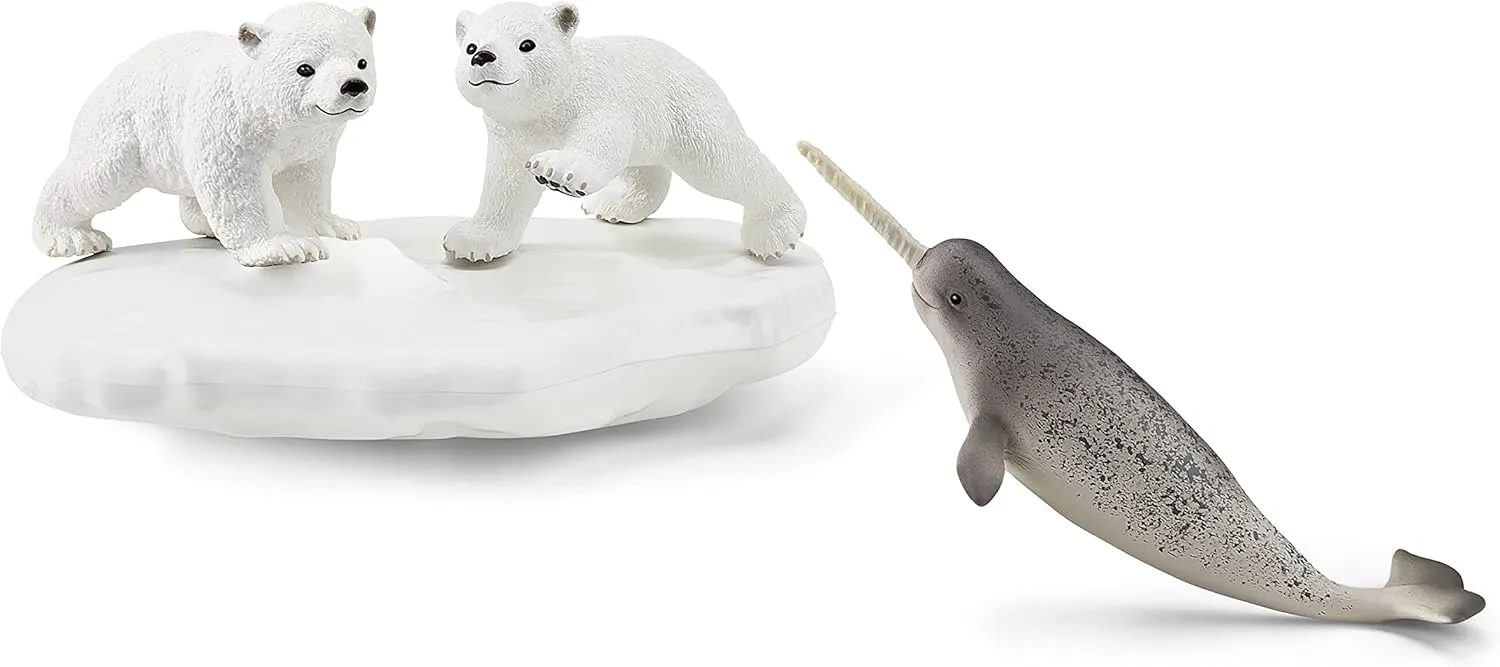 Schleich Wild Life Polar Playground 4-piece Playset for Kids Ages 3-8