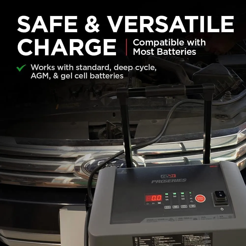 Schumacher Electric DSR123 ProSeries Car Battery Charger - 250 Peak Amps - 24v / 12v Battery Charger - Fully Automatic Engine Starter & Battery Maintainer