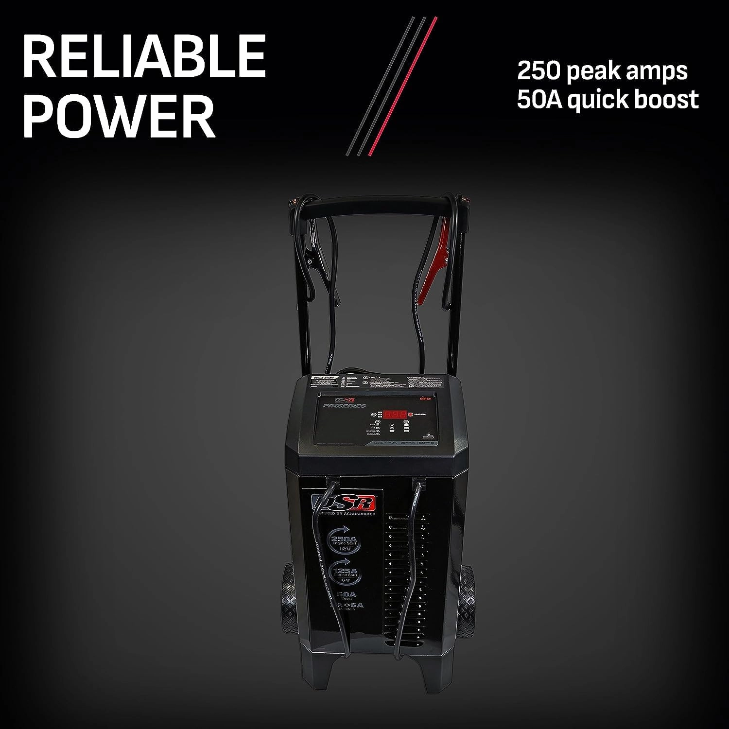 Schumacher Electric DSR131-250 Amp(12V) 125 Amp(6V) 50 Amp 6V/12V Pro Smart Car Battery Charger - Fully Automatic Auto Battery Charger, Battery Maintainer & Portable Car Charger for Dealers & Shops