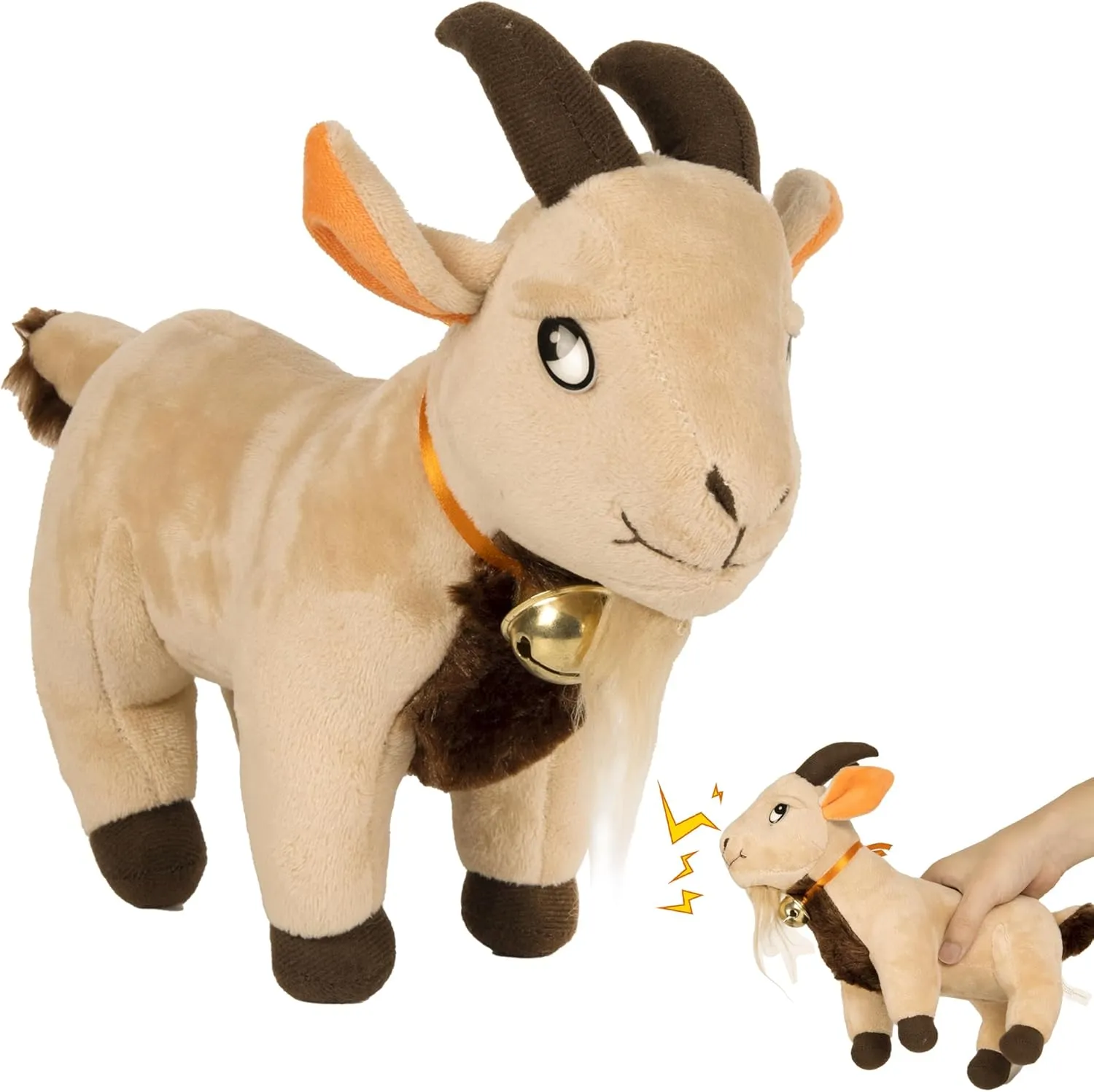 Screaming Goat Toy – 11” Plush Desk Toy Makes Hilarious Screaming Sound - Funny Gag Gift for Friends and Coworkers