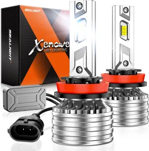 SEALIGHT H11/H8/H9 Fog Bulbs, X4I 55,000LM Super Bright H11 Light Powersport, H8 Bulbs Cool White with Cooling Fan, H11 Bulbs or Fog Plug and Play, Pack of 2