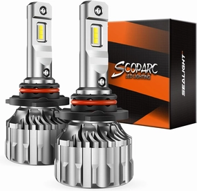 SEALIGHT 9005/HB3 Bulbs 33000LM Super Bright, 6500K Cool White 9005 Drving Lights, 60000  Hours HB3 Powersport Bulbs with Fan, Easy Plug-N-Play, IP68, Driving Fog Spot Light Assemblies, Pack of 2